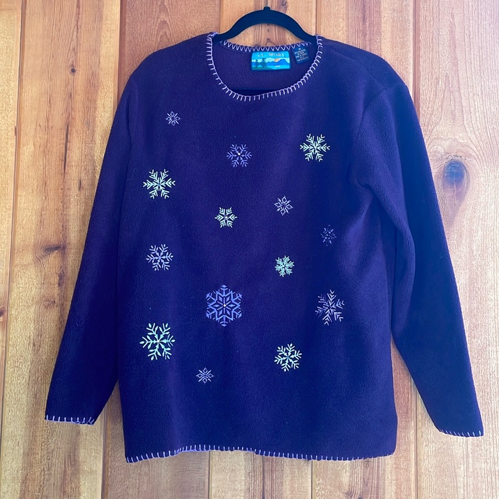 Purple Snowflake Medium Sweater